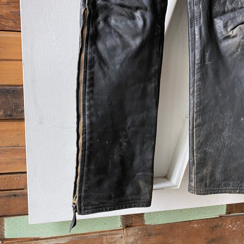 60's Leather Pants - 31” x 32”
