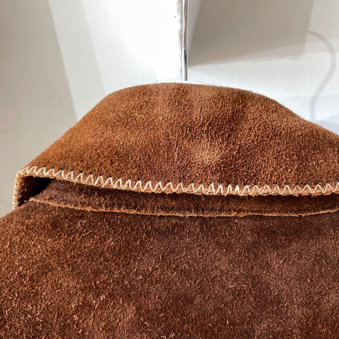 70’s Contrast Stitch Suede Jacket - Small