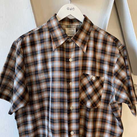 60’s Shadowplaid Short Sleeve Button Up - Large