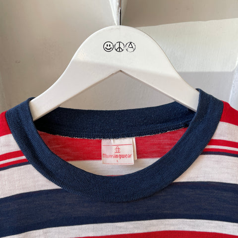 80’s Munsingwear Striped Pocket Tee - Medium