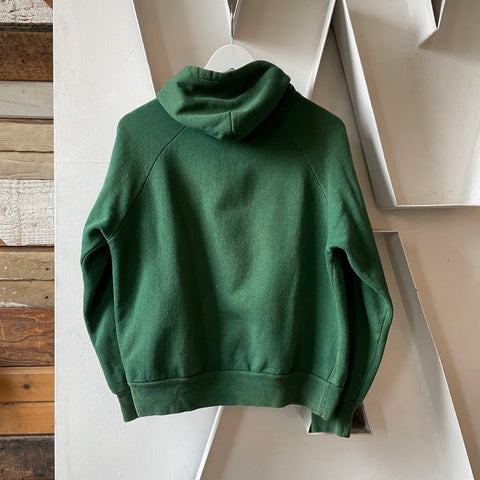 70’s Faded Green Zip Hoodie - Large