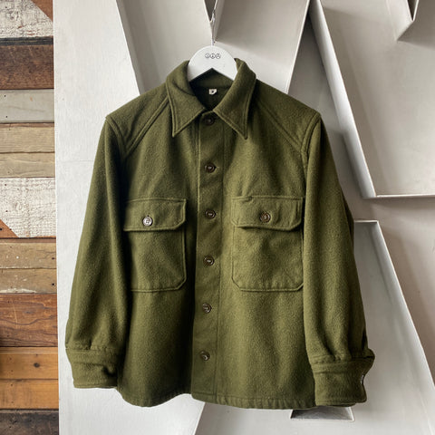 60's Boxy Wool Military Shirt - Small
