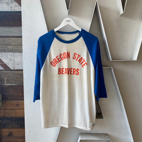 80's OSU Beavs Raglan - XL
