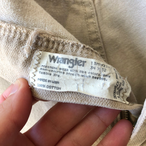 90's Tan Wranglers - 33” x 29.5”