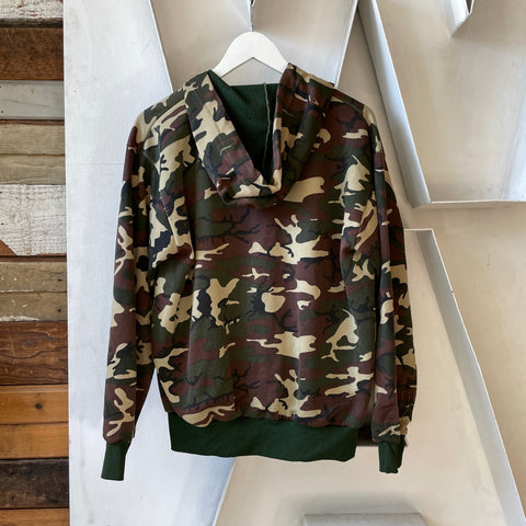 80’s Camo Zip-Up Hoodie - Large