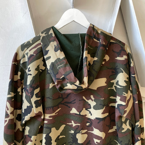 80’s Camo Zip-Up Hoodie - Large