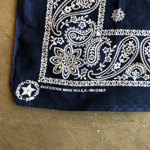 USA Made Navy Blue Bandana - 21 x 19