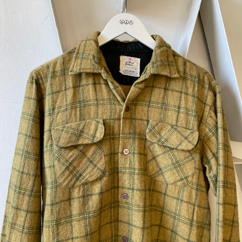 60’s Wool Plaid Button Up - Large