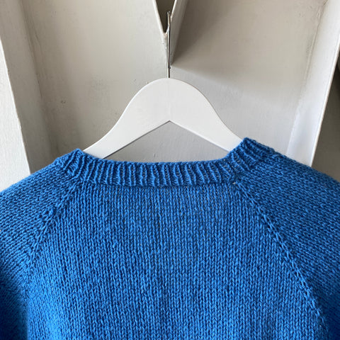 60's Blue V Neck Sweater - Large