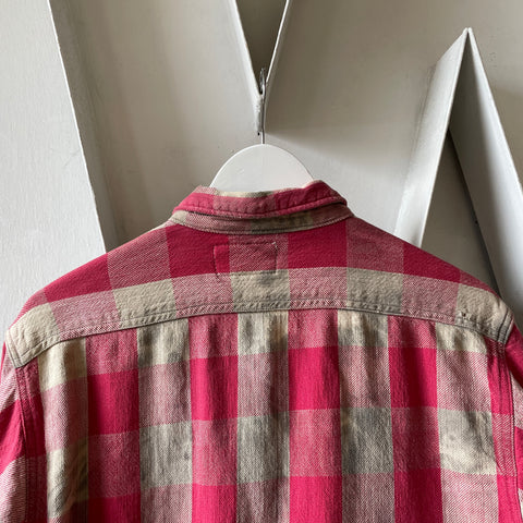 60’s Scofield Thrashed Plaid Shirt - Medium
