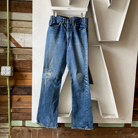 70’s Orange Tab Flares - 31” x 35”