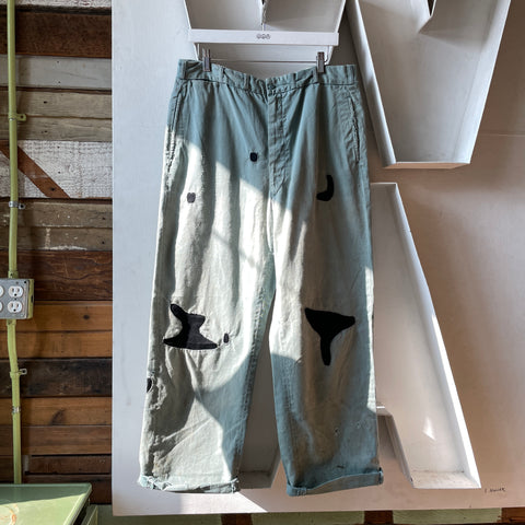 50’s Repaired Cotton Trousers - 35” x 28.5”