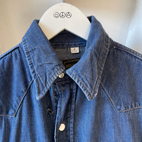 70’s Roebucks Chopped Denim Shirt - Medium