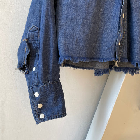 70’s Roebucks Chopped Denim Shirt - Medium
