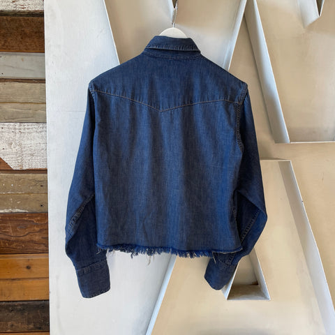 70’s Roebucks Chopped Denim Shirt - Medium
