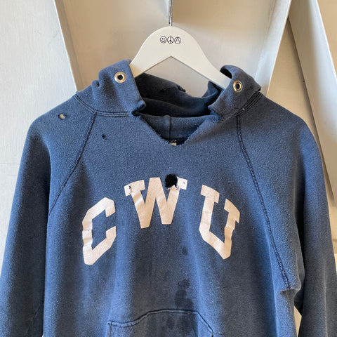 80’s Champion Thrashed CWU Hoodie - Large