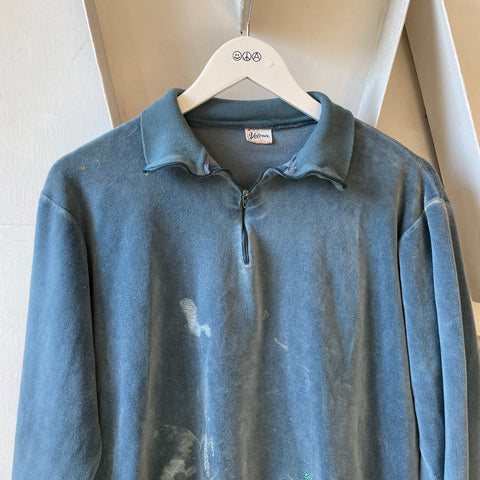 60’s Painted Velour Quarter Zip - Medium