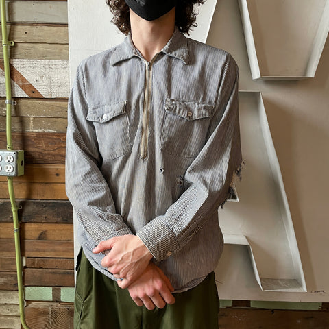 70’s Lee 1/3 Zip Work Shirt - Medium