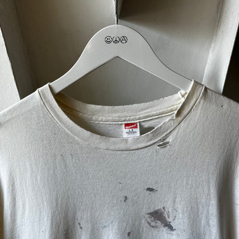 90’s Thrashed Hanes Blank Tee - Large