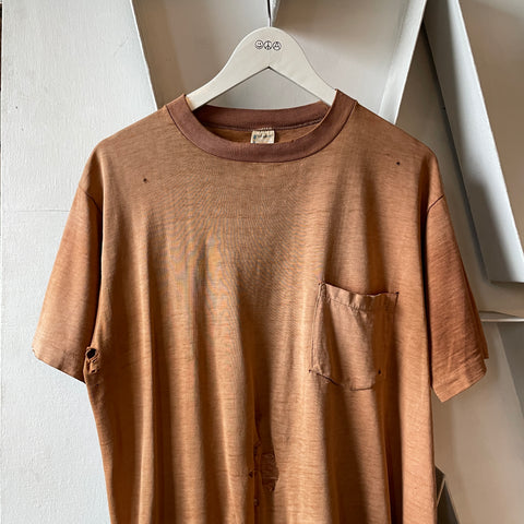 70’s Thrashed Brown Pocket Tee - Large