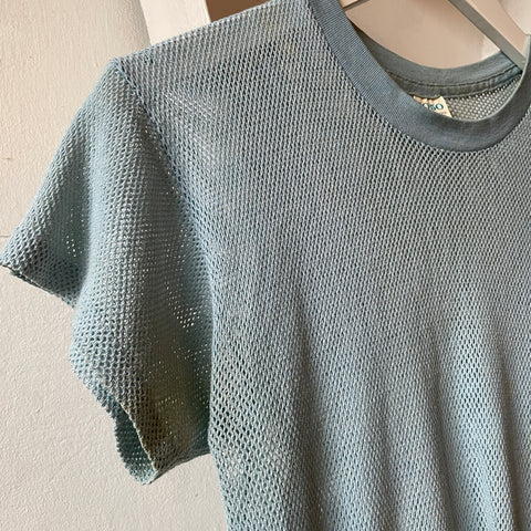 70’s Blue Mesh Tee - Medium