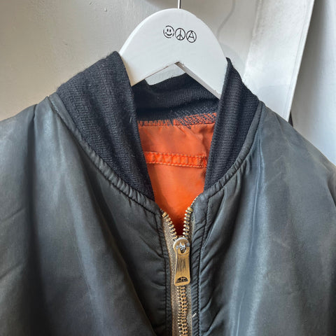 80’s Thrashed Reversible Bomber Jacket - Large