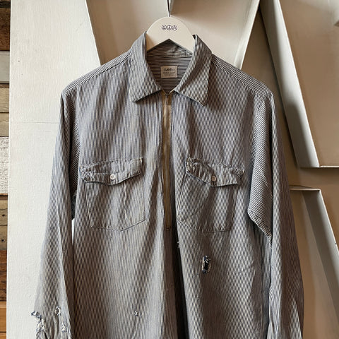 70’s Lee 1/3 Zip Work Shirt - Medium