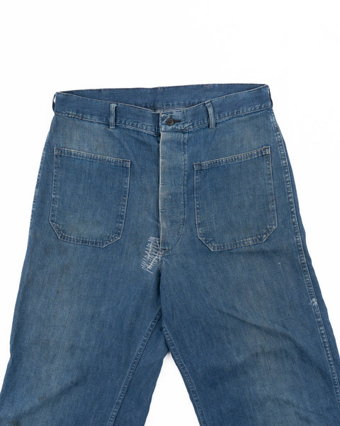 50’s Repaired Denim Sailor Pants - 32” x 24.5”