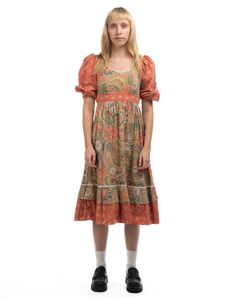 70’s Floral Prairie Dress - Small