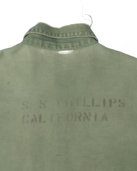 60's Stenciled OG-107 Utility Shirt - Large
