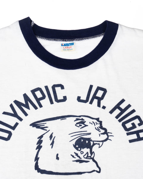 70’s Phys Ed Champion Blue Bar Tee - Small
