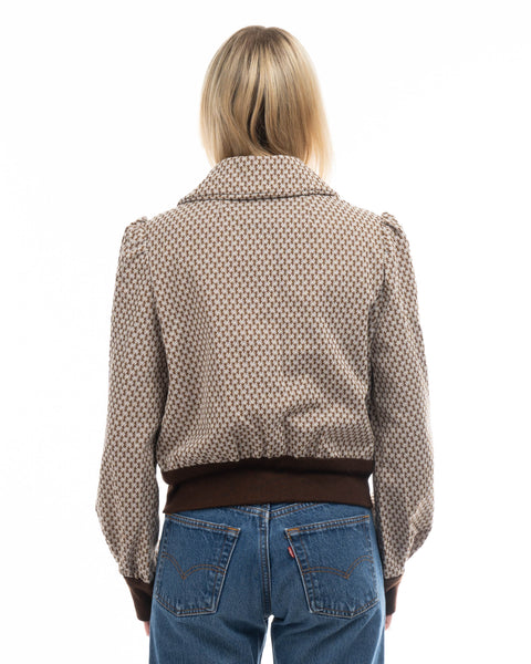 60’s Patterned Zip-Up Jacket - Small