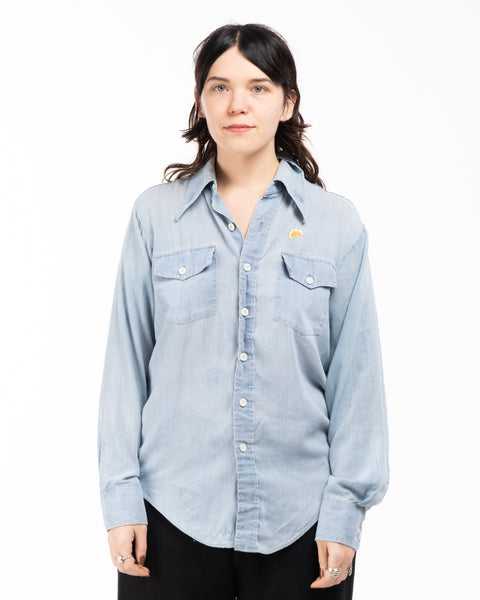 70’s Cloud Embroidered Chambray - Medium