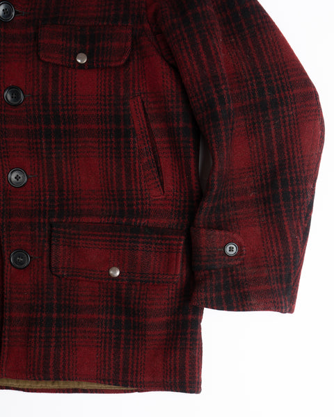 50’s Heavy Wool Hooded Plaid Jacket - Medium