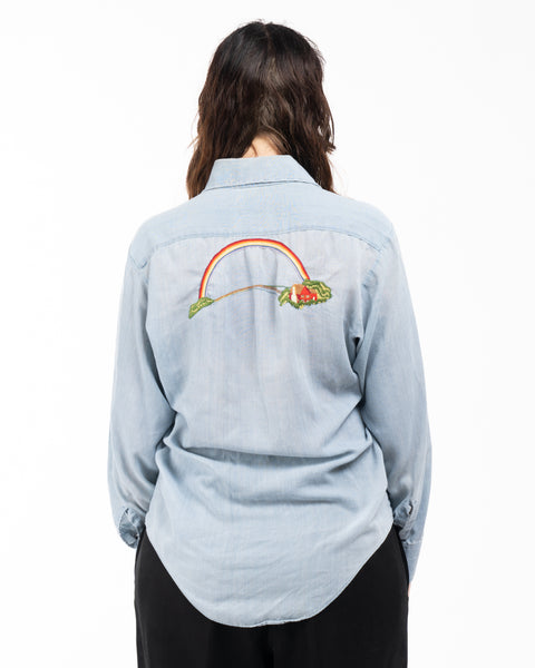 70’s Cloud Embroidered Chambray - Medium
