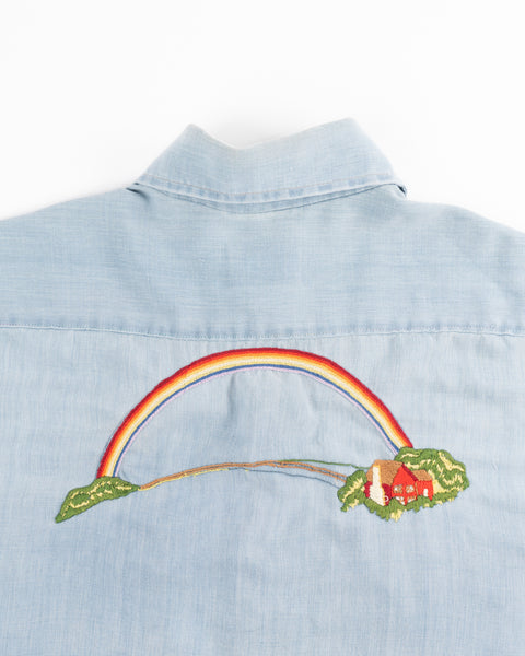70’s Cloud Embroidered Chambray - Medium
