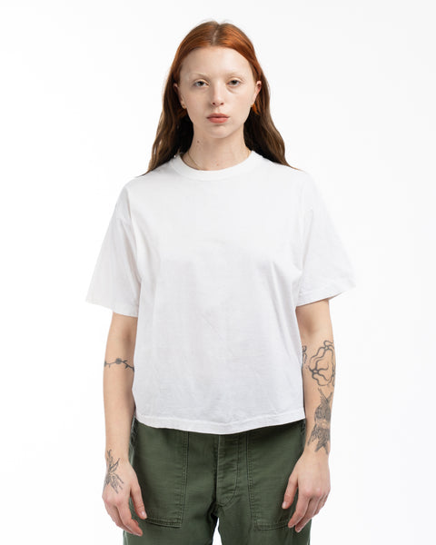 80’s Boxy Blank White Tee - Medium