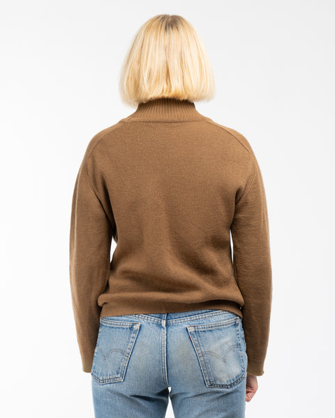 60's Military Mock Neck Sweater - Medium