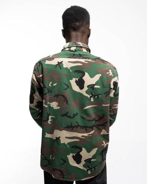 90’s Camo Chamois Button-Up - Large