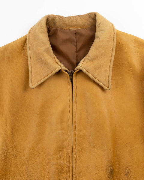 60’s Half Belt Buckskin Leather Jacket - XL