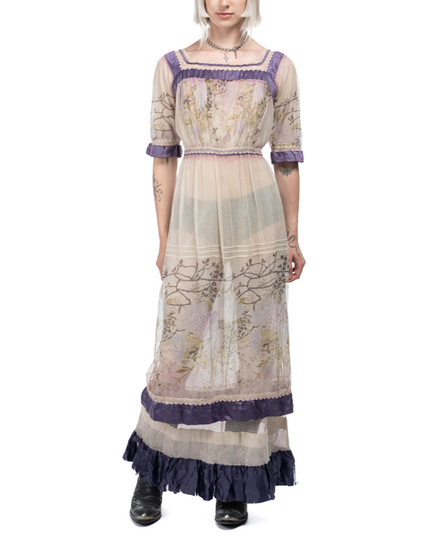 Antique Sheer Floral Dress