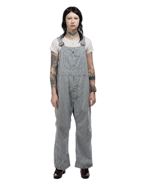 60's Hickory Striped Overalls - Medium