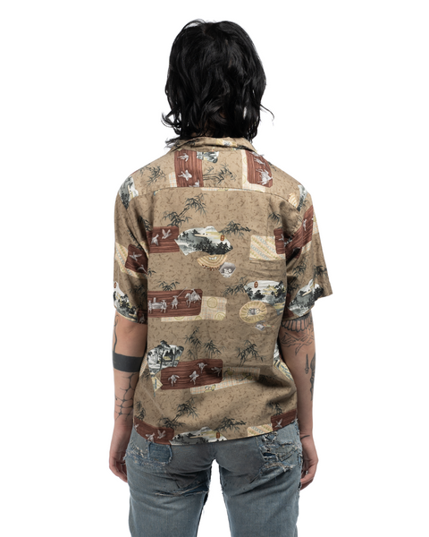 60's Japanese Print Aloha Shirt - Small