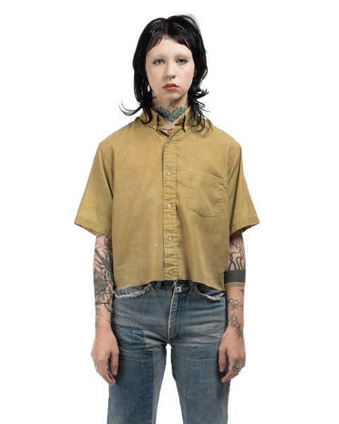 60's Cropped Oxford Shirt - Medium