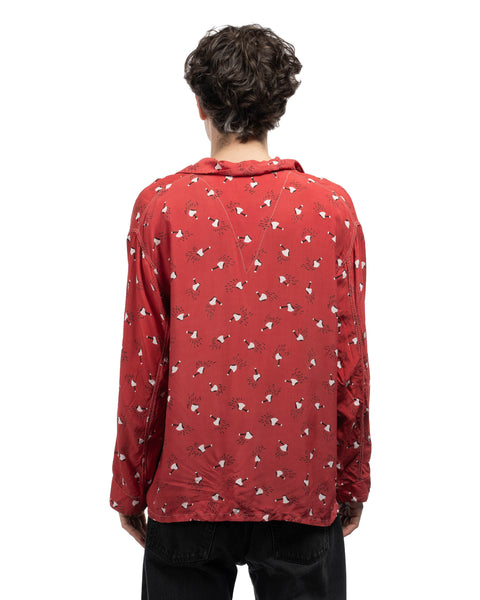 50's Rayon Woodcutter Pull-Over Shirt - Large