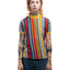 70's Striped Mock Neck Tee - Small