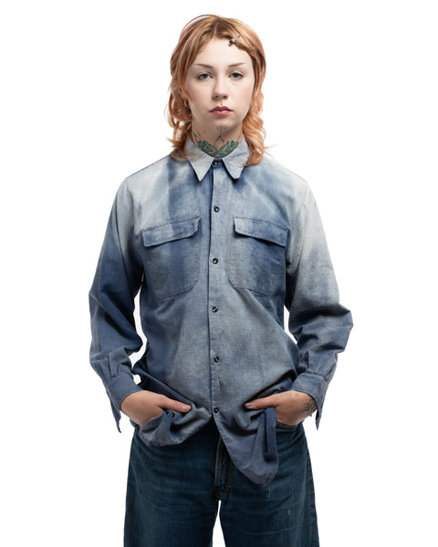70's Faded French Work Shirt - Small