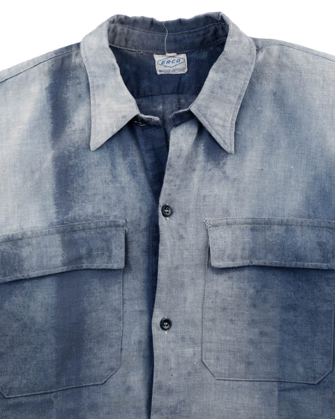 70's Faded French Work Shirt - Small