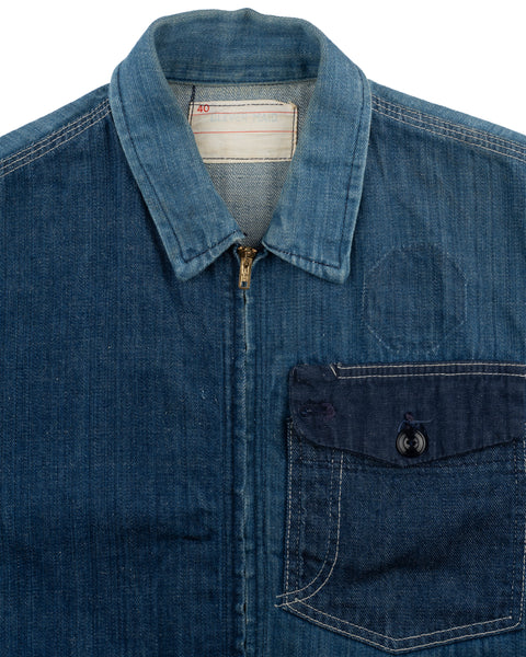 60's Multi-Toned Denim Work Jacket - Medium