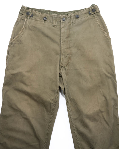 WW2 M-43 Cotton OD Field Trousers - 31”-32” x 30”